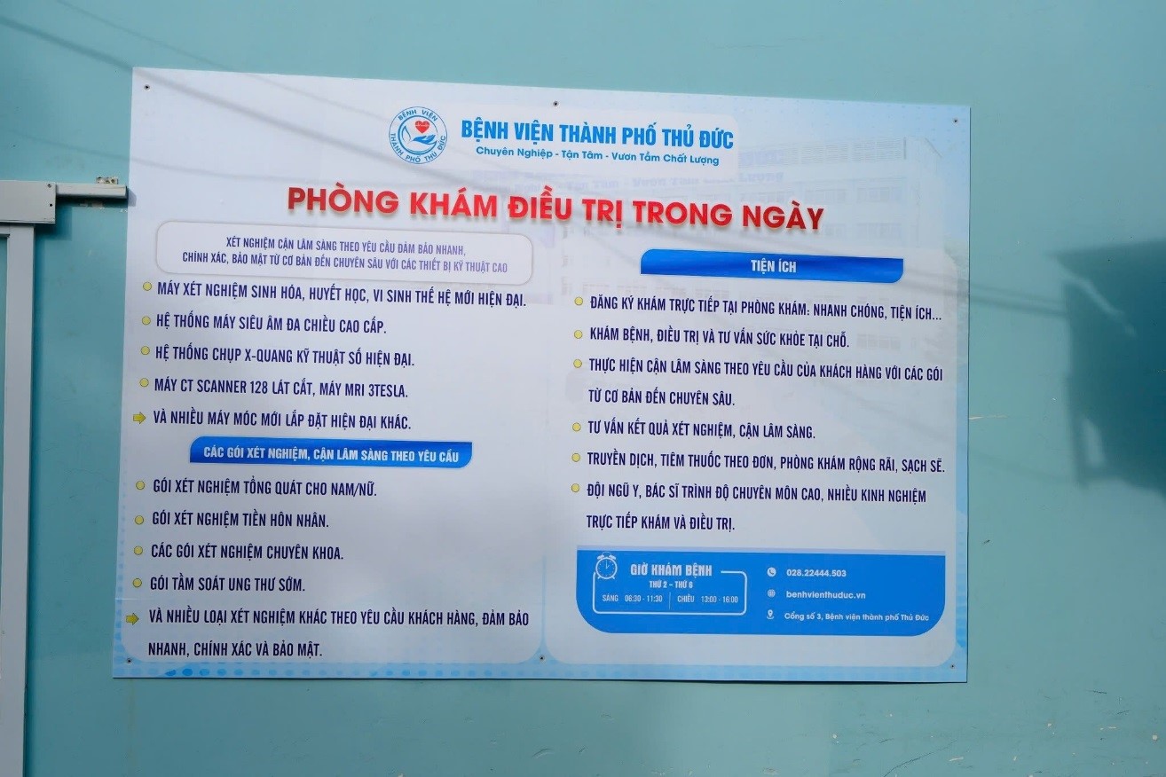 Phòng khám Điều trị trong ngày với nhiều tiện ích