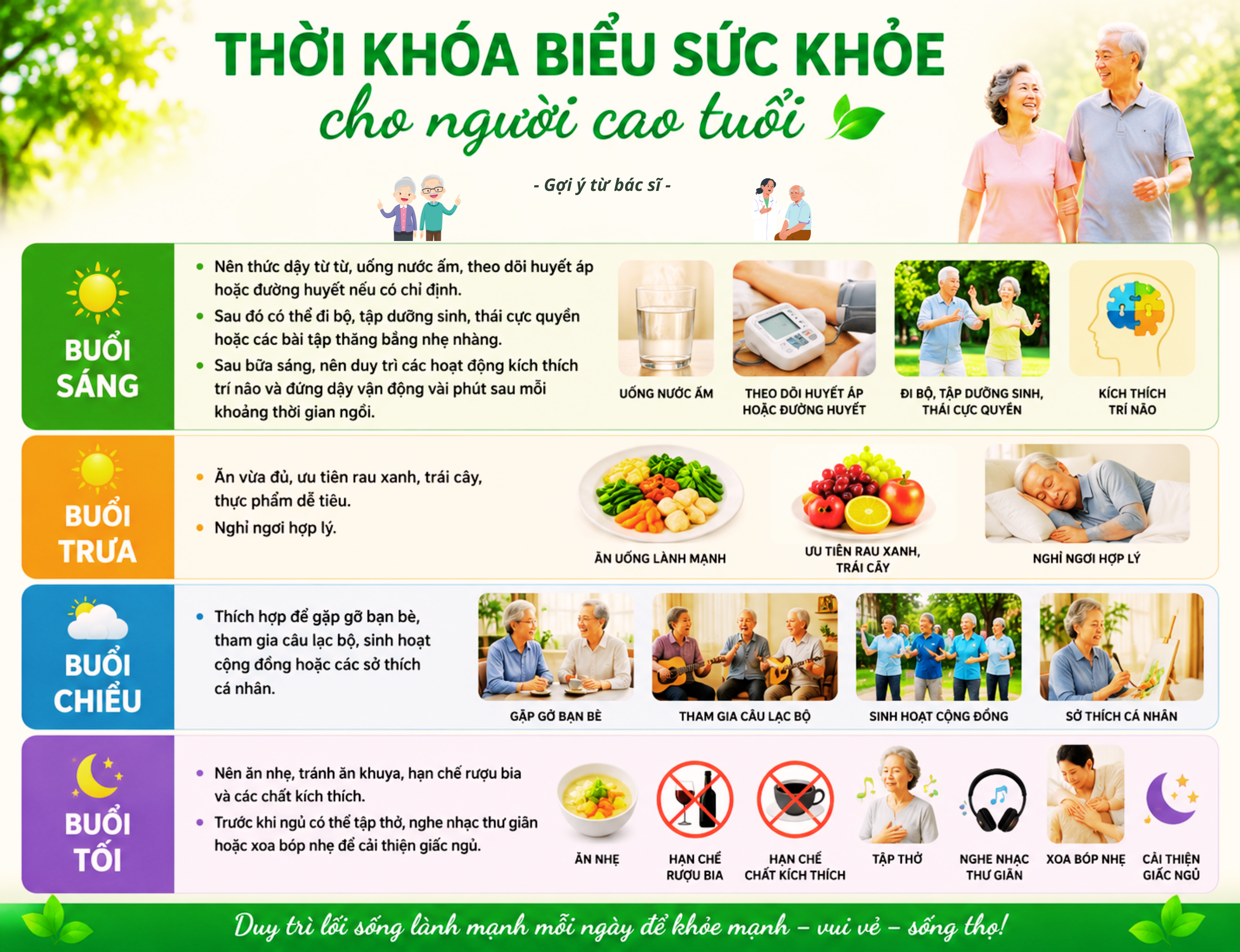 Bác sĩ chỉ ra thời khóa biểu sống khỏe cho người cao tuổi 1 Goi y tu bac si