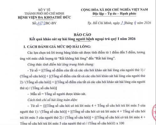 Kết quả khảo sát sự hài lòng người bệnh ngoại trú quý I năm 2026 5 Screenshot 2026 06 08 142235