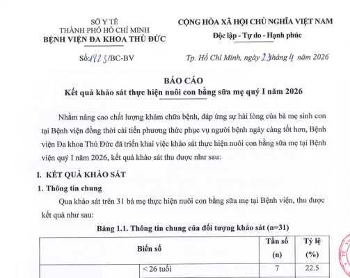 Kết quả khảo sát thực hiện nuôi con bằng sữa mẹ quý I năm 2026 3 Screenshot 2026 06 08 142508