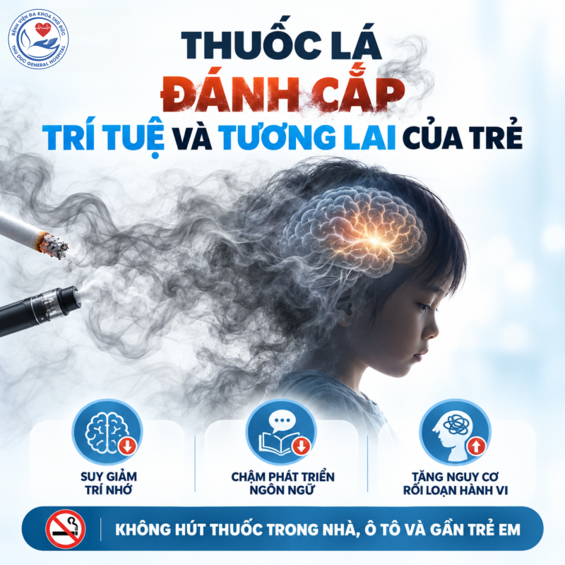 THUỐC LÁ - KẺ ĐÁNH CẮP TRÍ TUỆ VÀ TƯƠNG LAI 1 Thuoc la anh huong tre em