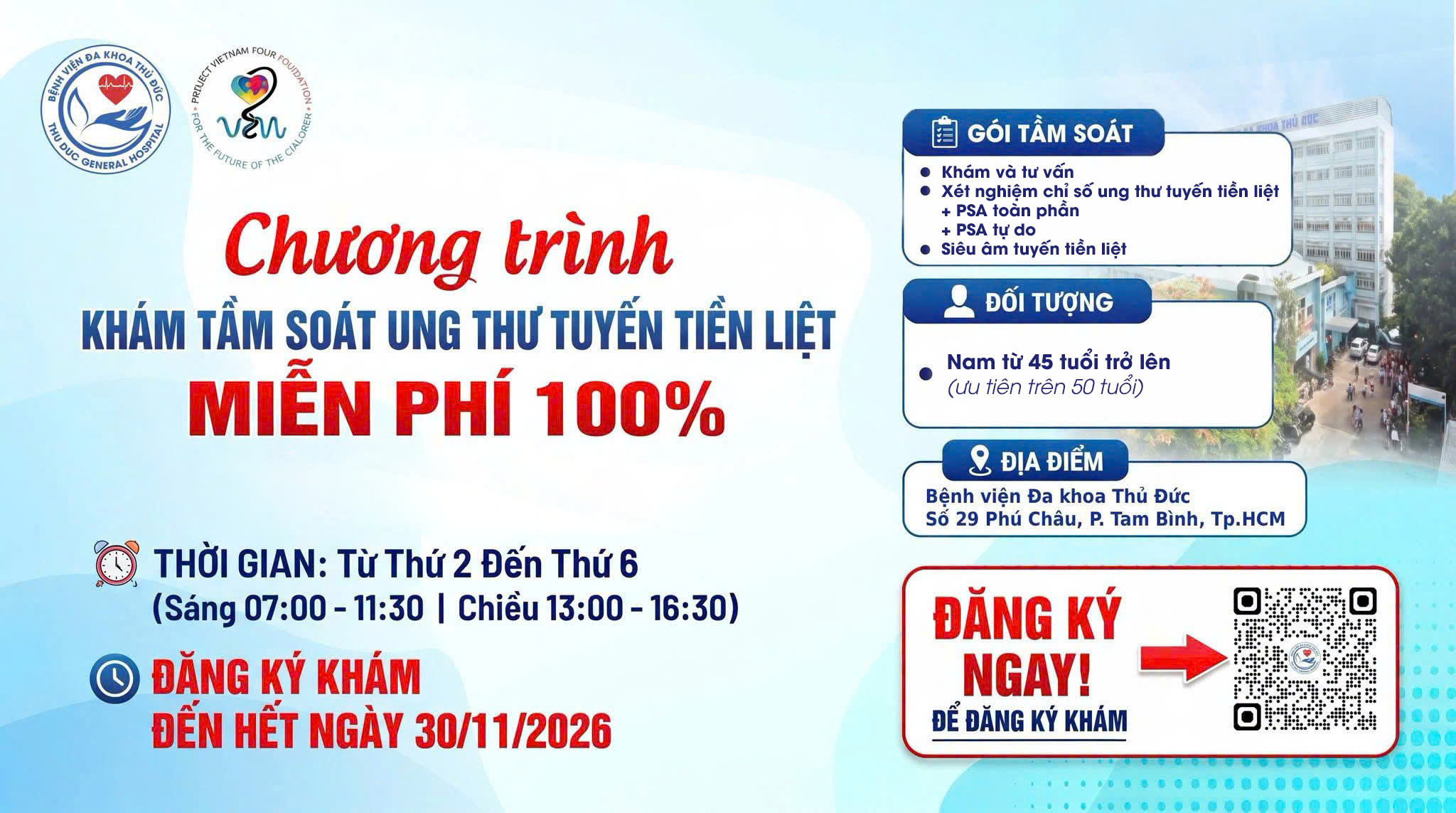 CHƯƠNG TRÌNH KHÁM TẦM SOÁT UNG THƯ TUYẾN TIỀN LIỆT