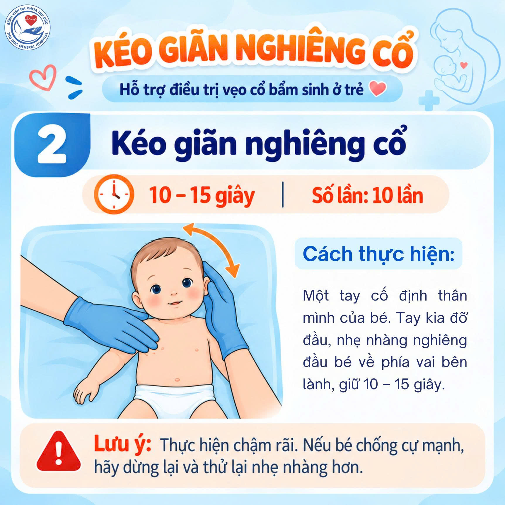 HƯỚNG DẪN MASSAGE VÀ KÉO GIÃN CƠ ỨC ĐÒN CHŨM HỖ TRỢ ĐIỀU TRỊ VẸO CỔ BẨM SINH Ở TRẺ