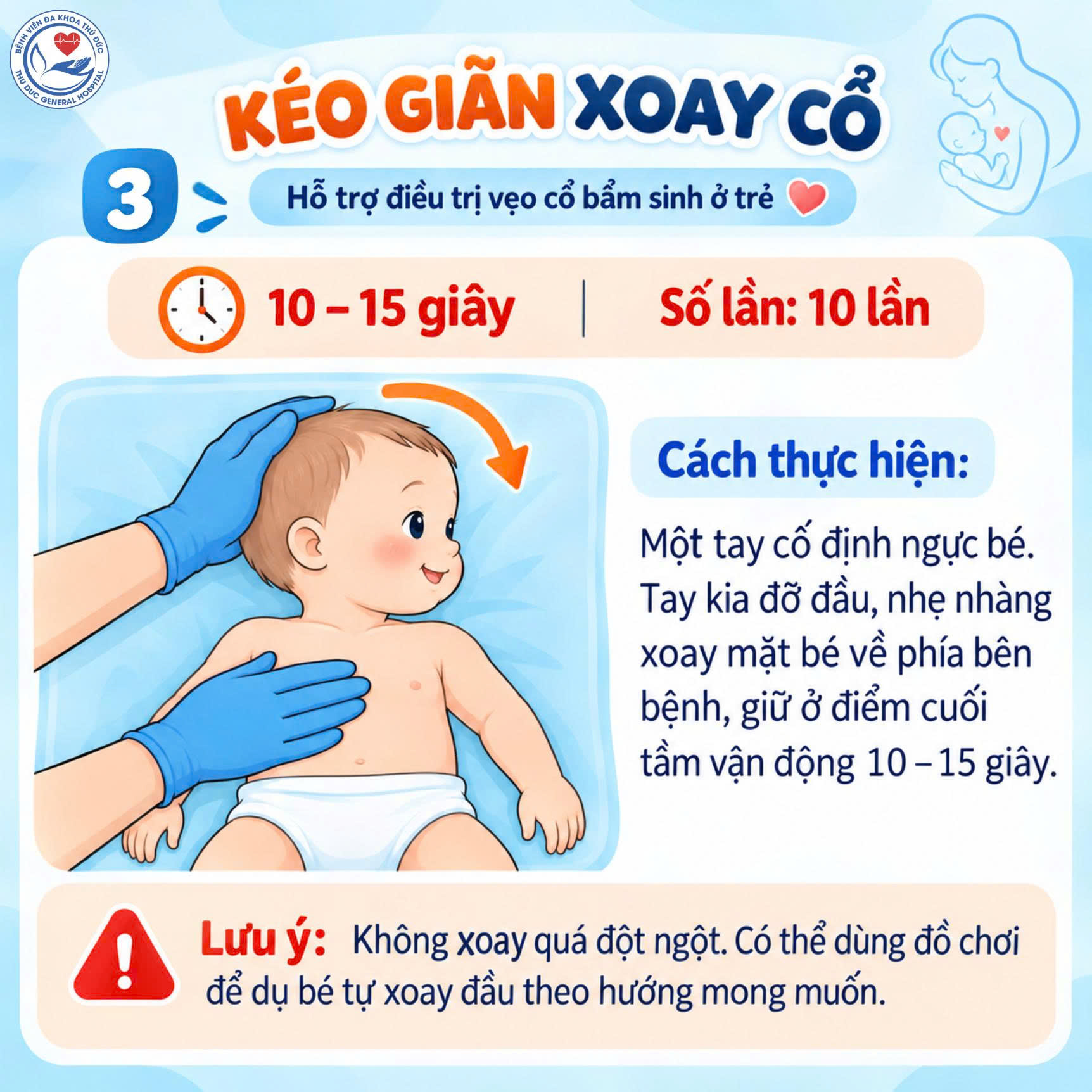 HƯỚNG DẪN MASSAGE VÀ KÉO GIÃN CƠ ỨC ĐÒN CHŨM HỖ TRỢ ĐIỀU TRỊ VẸO CỔ BẨM SINH Ở TRẺ