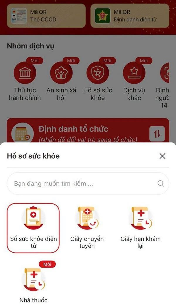 HƯỚNG DẪN TRA CỨU SỔ SỨC KHỎE ĐIỆN TỬ TRÊN ỨNG DỤNG VNeID