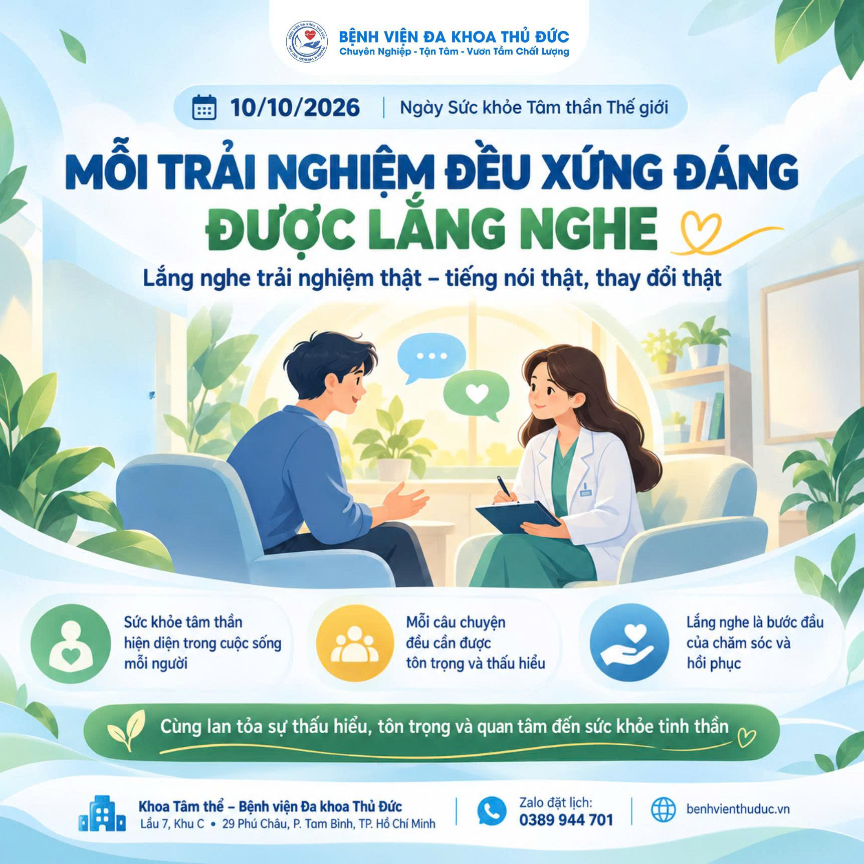 huong ung ngay suc khoe tam than the gioi 10 10 2026 moi trai nghiem deu xung dang duoc lang nghe