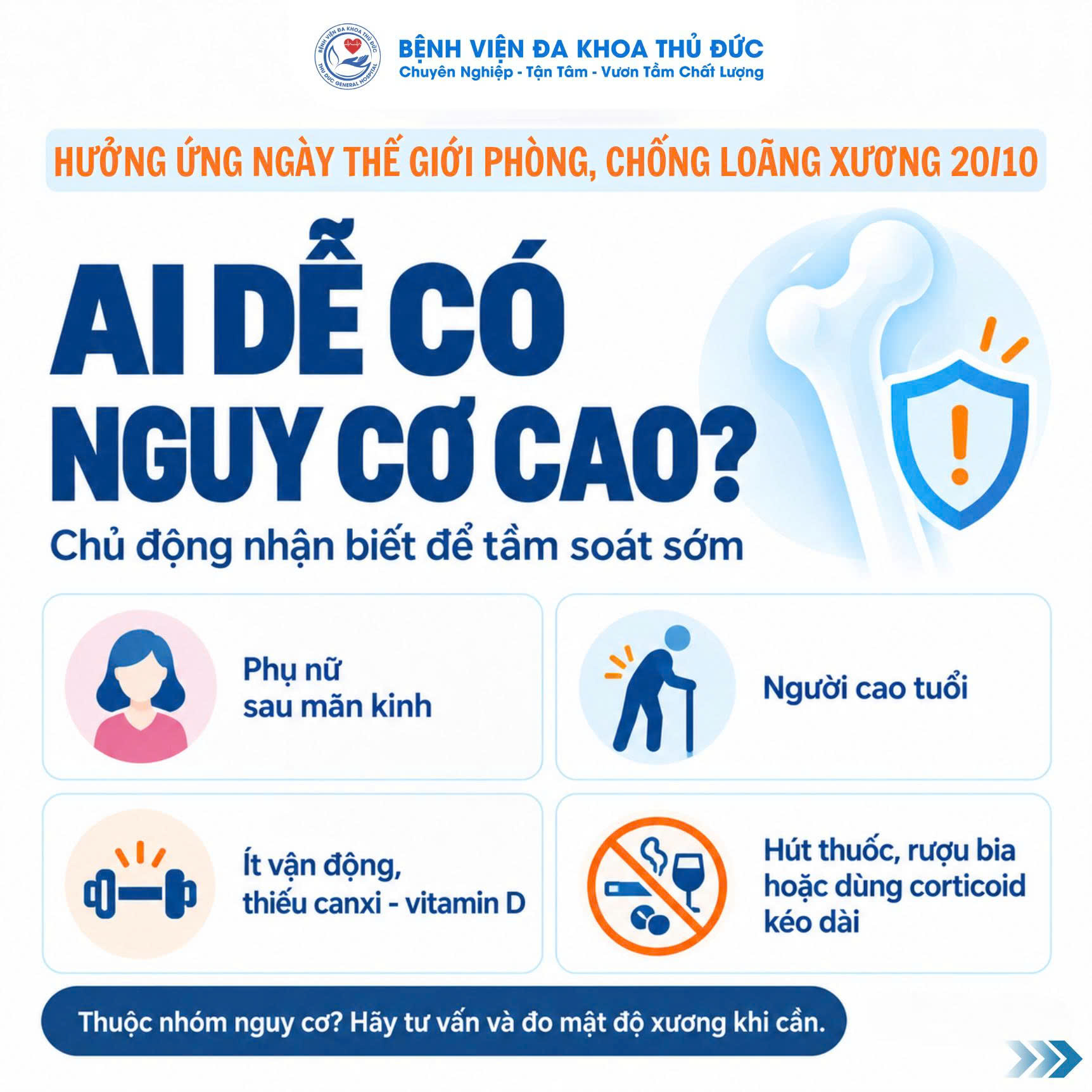 HƯỞNG ỨNG NGÀY THẾ GIỚI PHÒNG, CHỐNG LOÃNG XƯƠNG 20/10/2026
