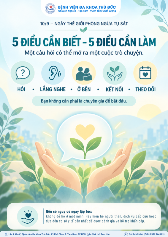 NGÀY THẾ GIỚI PHÒNG NGỪA TỰ SÁT 10/9: NHẬN DIỆN SỚM – LẮNG NGHE ĐÚNG – KẾT NỐI KỊP THỜI 1 NGÀY THẾ GIỚI PHÒNG NGỪA TỰ SÁT 10/9: NHẬN DIỆN SỚM – LẮNG NGHE ĐÚNG – KẾT NỐI KỊP THỜI