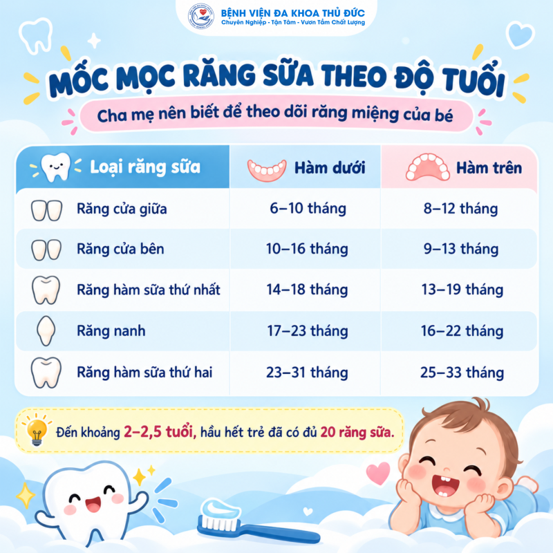QUÁ TRÌNH MỌC RĂNG VÀ NHỮNG MỐC CHA MẸ CẦN BIẾT
